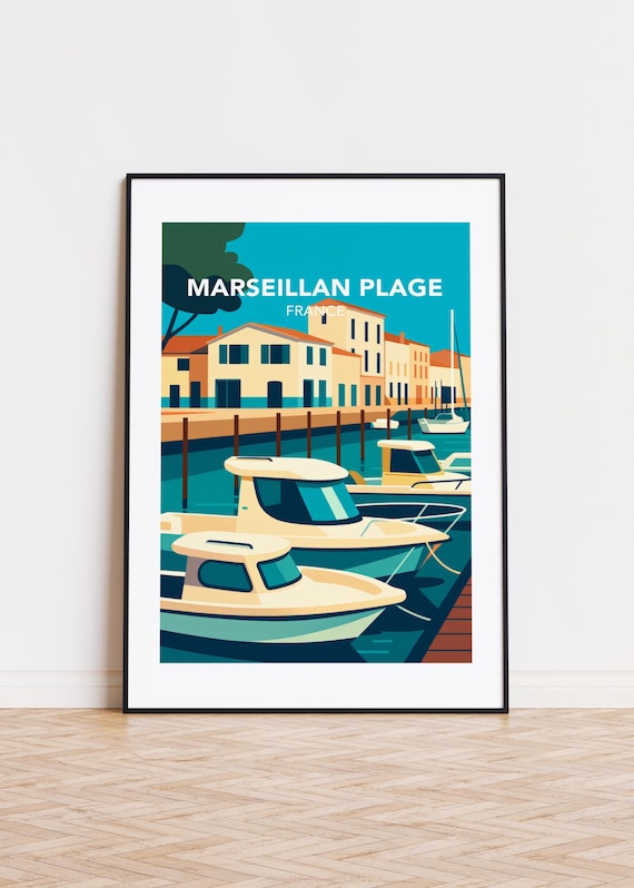 Marseillan Plage France Marina Boats Waterfront Street Poster