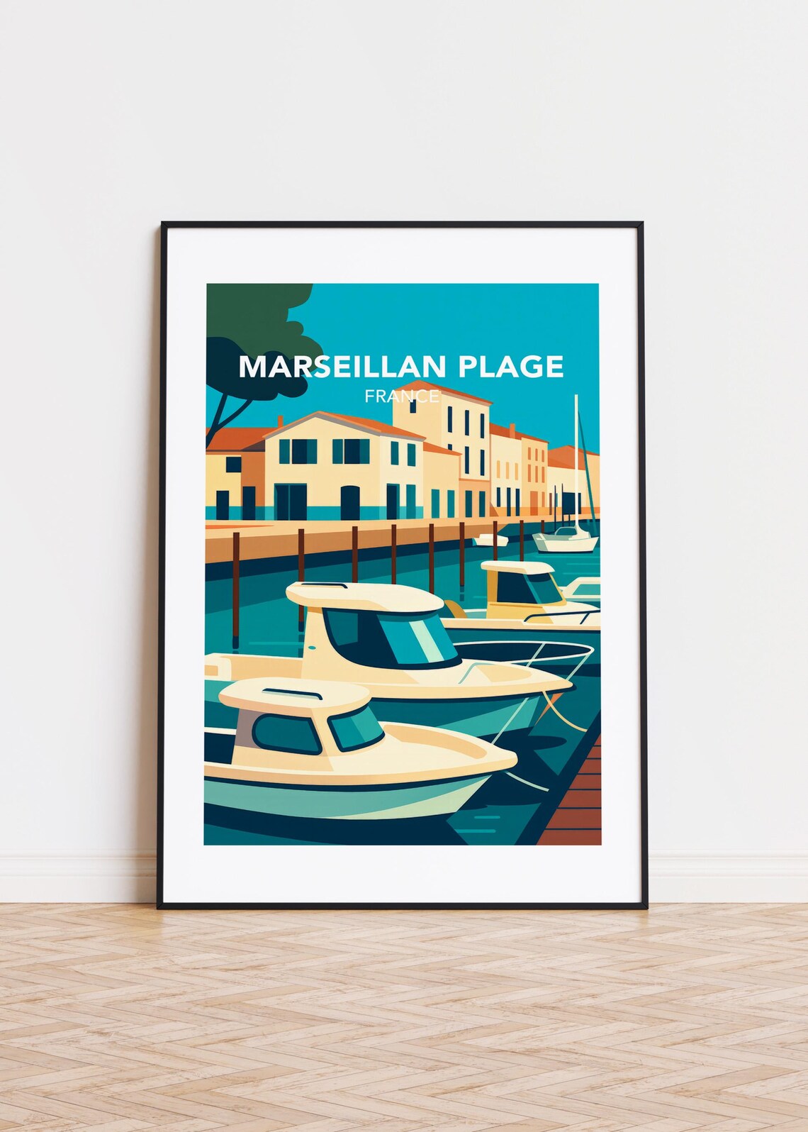Marseillan Plage France Marina Boats Waterfront Street Poster