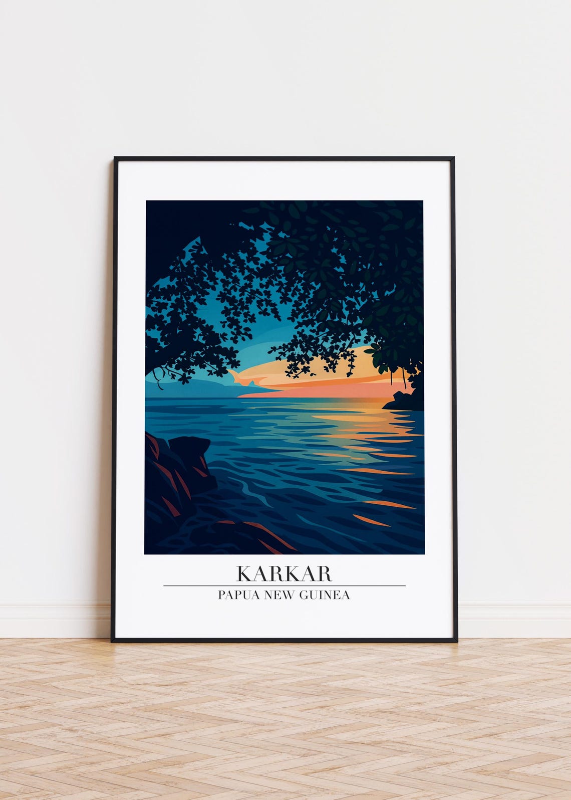 Karkar Cityscape Poster Papua New Guinea Illustration Art