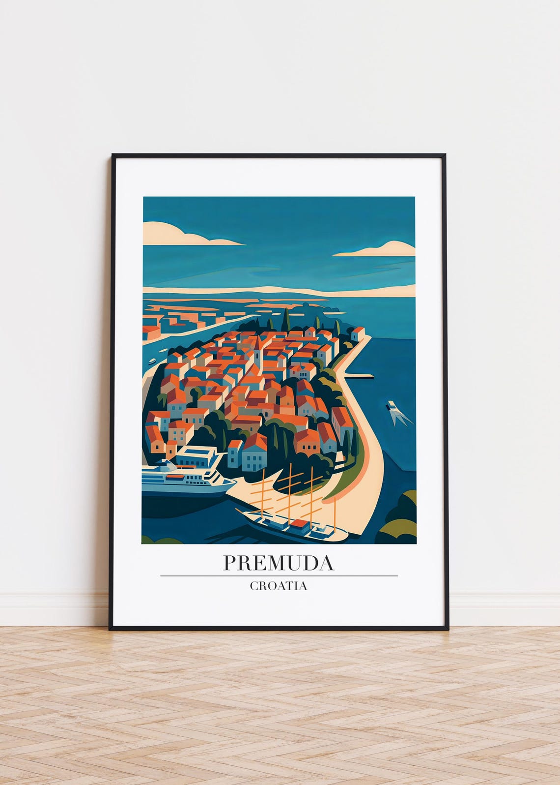 Premuda Croatia Modern Travel Poster