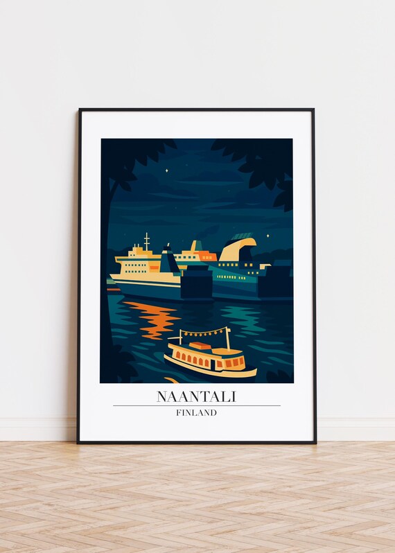 Naantali Finland Poster City Illustration Art
