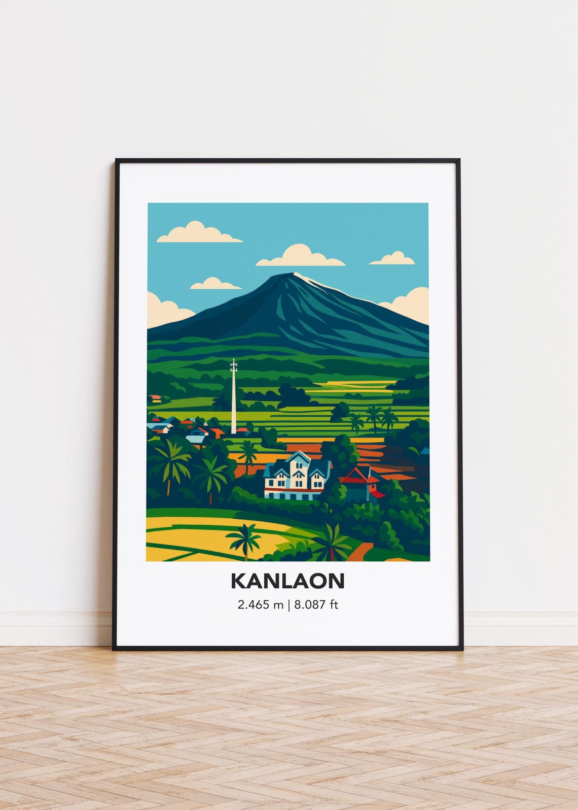Minimalist Kanlaon Mountain Print Modern Art Poster