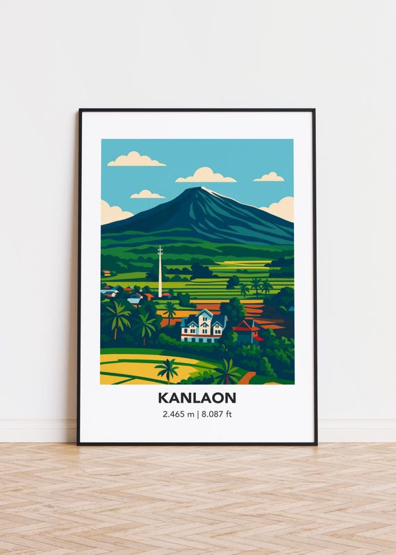 Minimalist Kanlaon Mountain Print Modern Art Poster