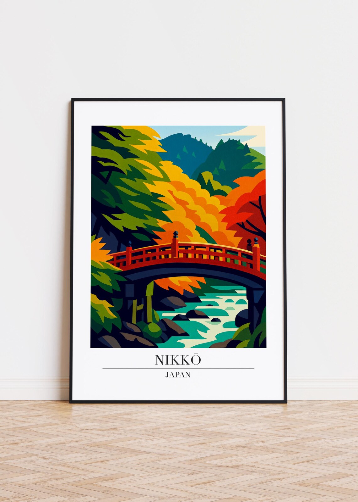 Nikk Illustration Japanese Landscape Travel Poster