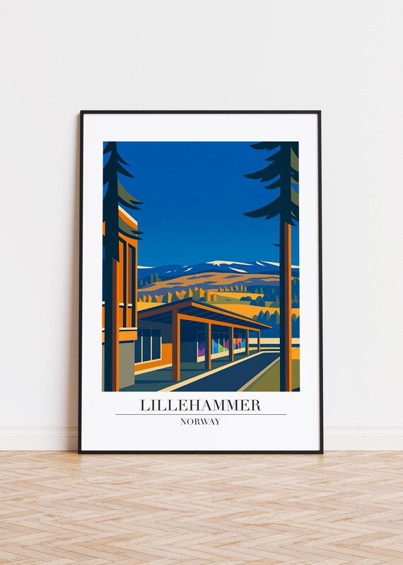 Lillehammer Norway Poster Illustration Art Print