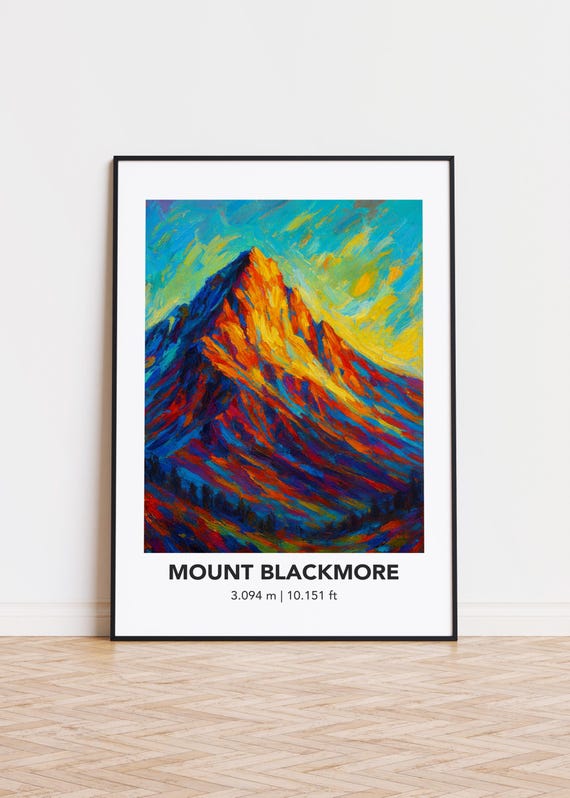Mount Blackmore Poster Modern Oil Painting Style Mountain Art Print