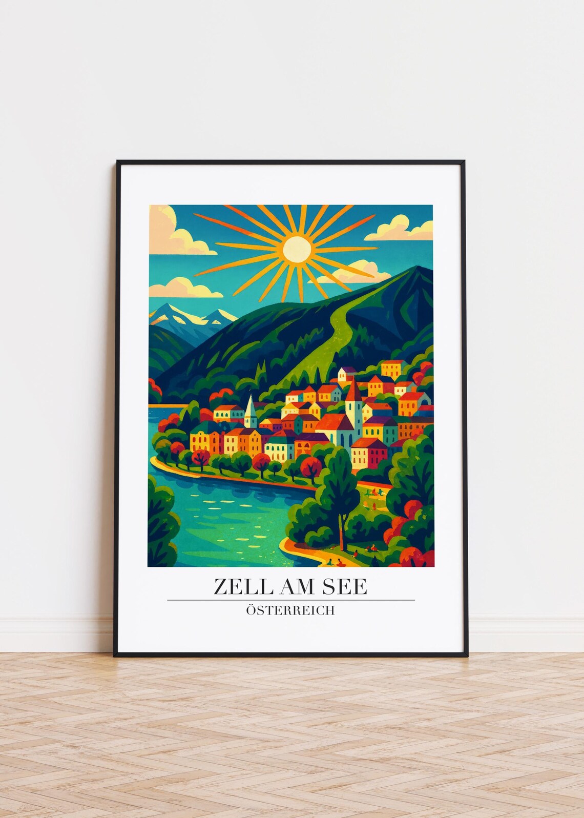 Zell Am See Austria Modern Travel Poster
