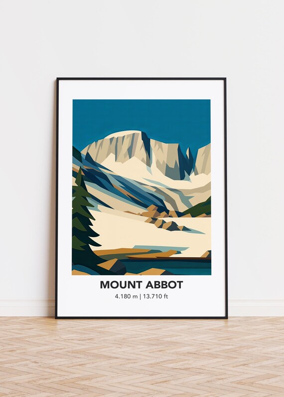 Mount Abbot Art Print Modern Mountain Illustration