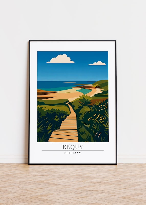 Erquy France Modern Travel Poster