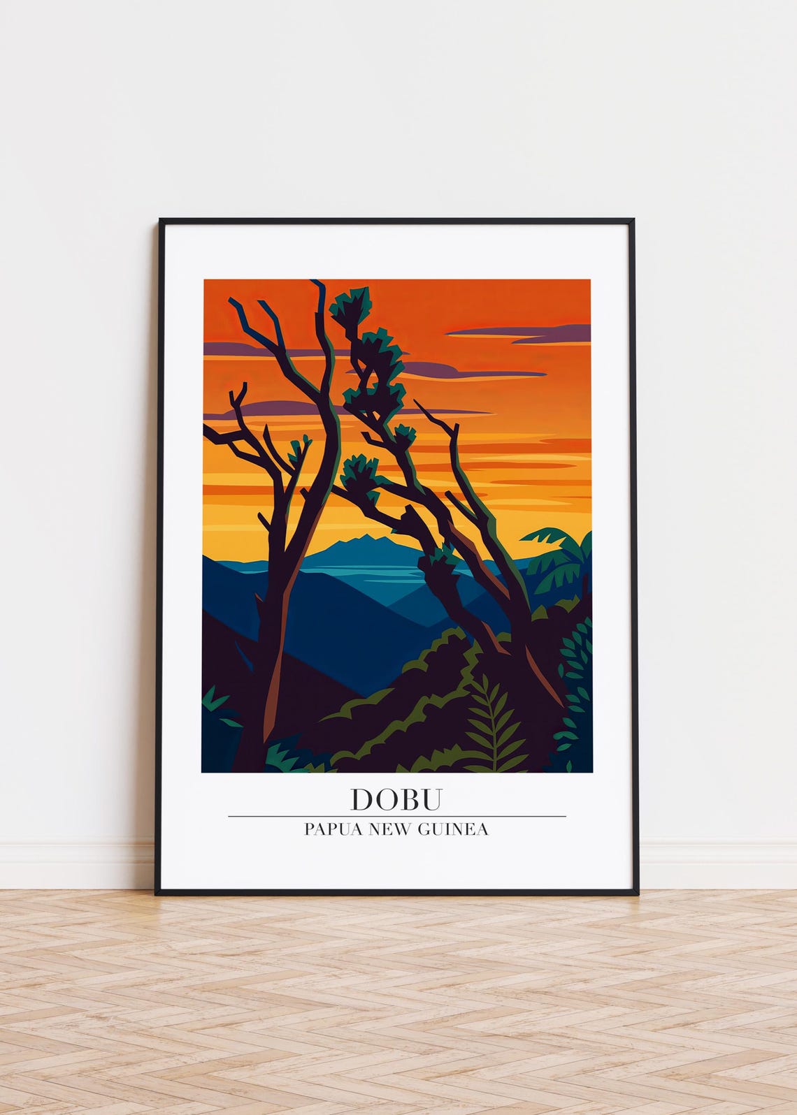 Dobu Cityscape Poster Papua New Guinea Illustration Art