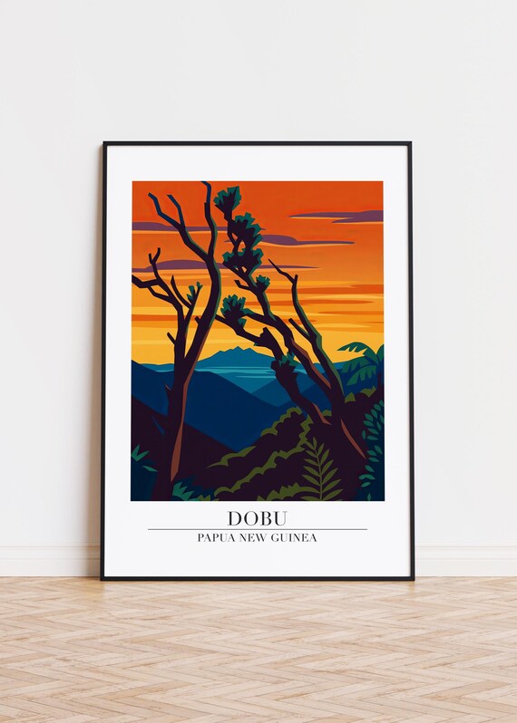 Dobu Cityscape Poster Papua New Guinea Illustration Art