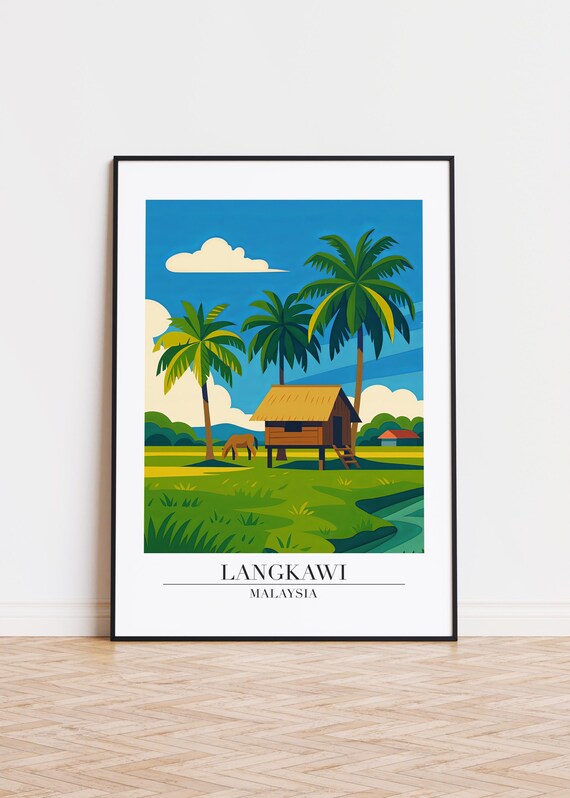 Langkawi Malaysia Modern Travel Poster