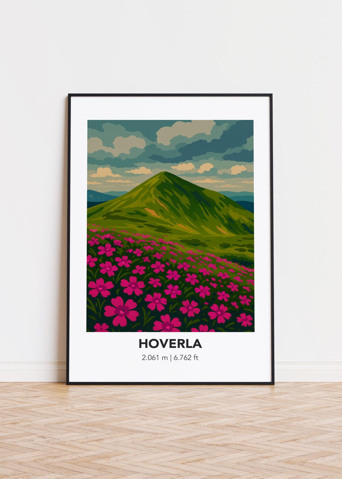 Hoverla Ukraine Highest Peak Pink Wildflower Meadow Mountain Poster