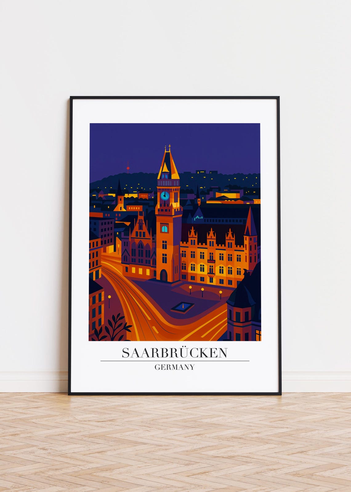 Saarbrcken Germany Poster City Skyline Art Print