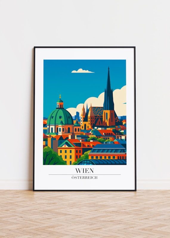 Vienna Austria Poster Modern City Illustration