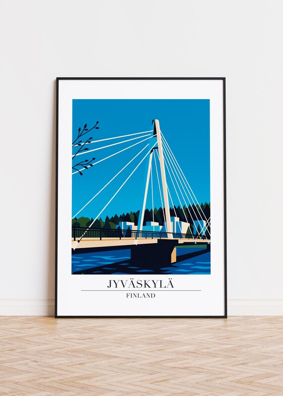 Jyvskyl Finland Poster City Illustration Art Print