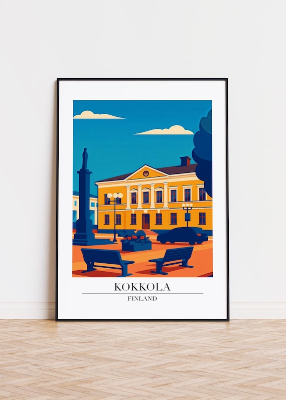 Kokkola Finland Poster City Illustration Art Print