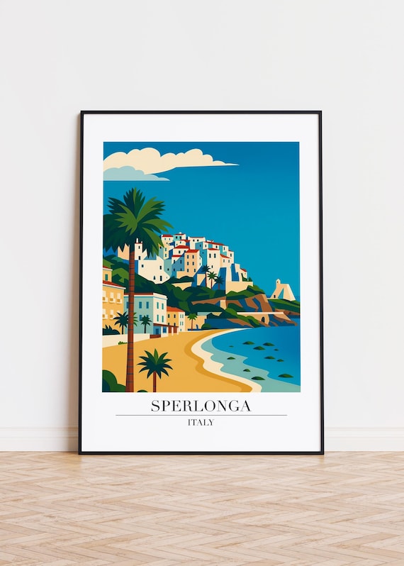 Sperlonga Italy Modern Travel Poster