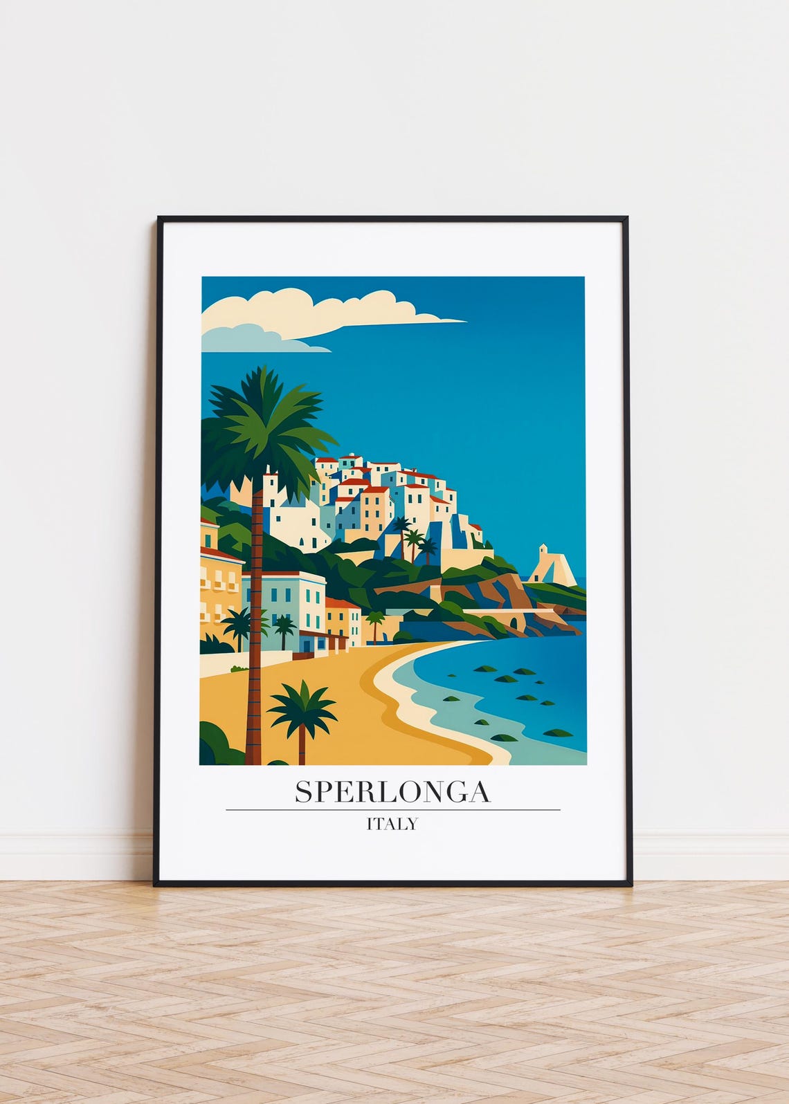 Sperlonga Italy Modern Travel Poster