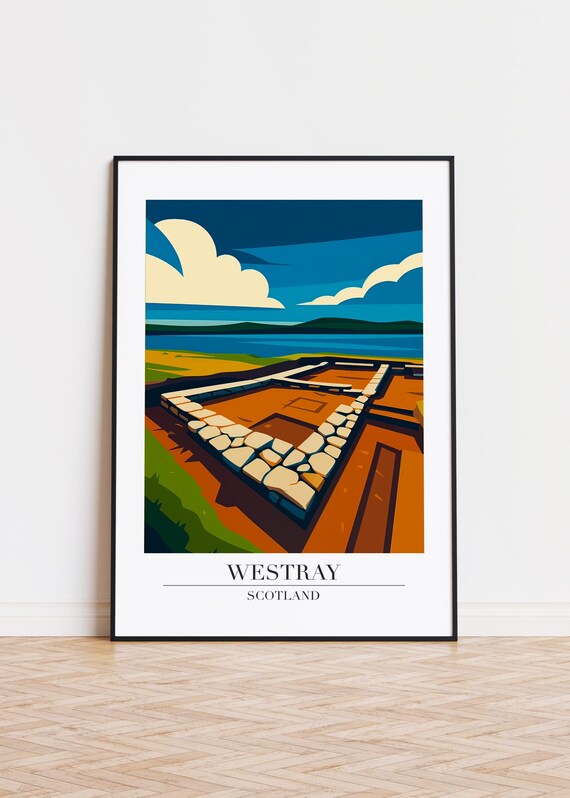Westray Scotland Poster Modern Illustration Art Print