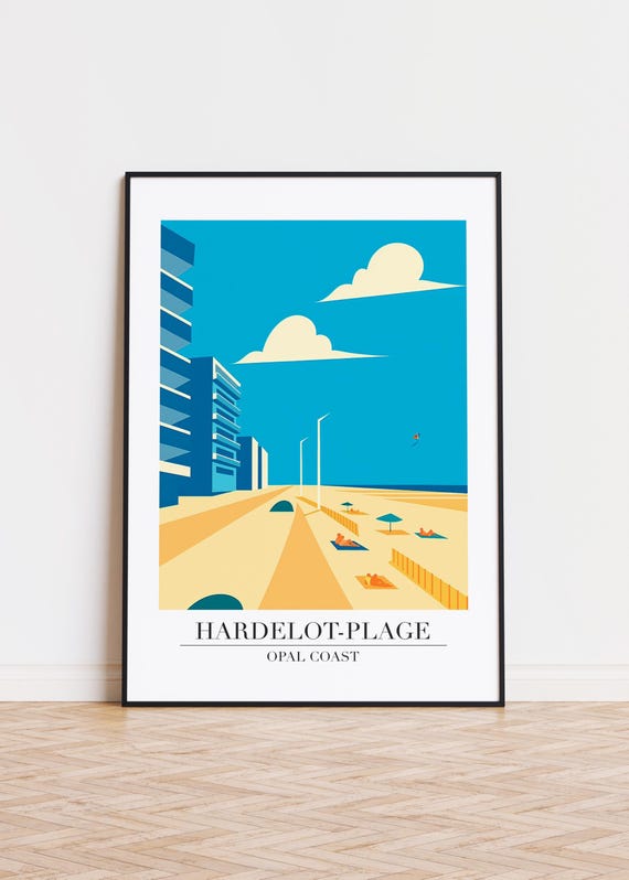 Hardelotplage France Poster Skyline Illustration Travel Art