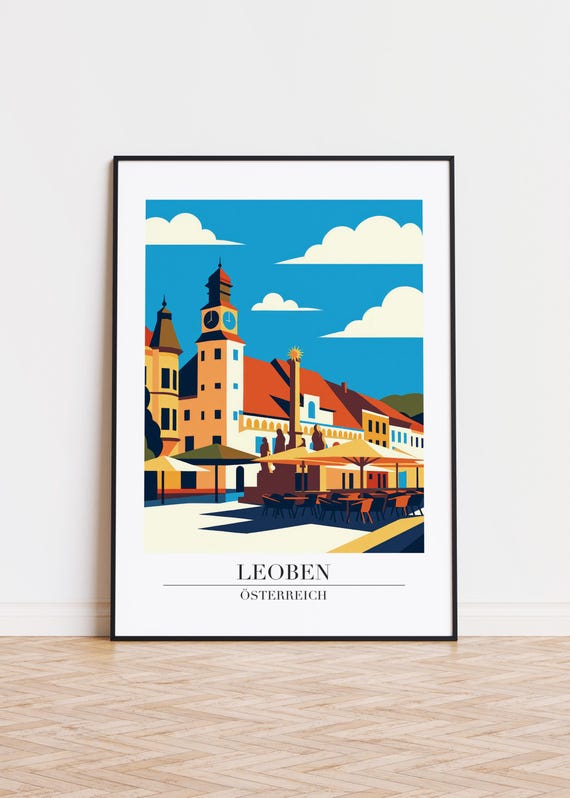 Leoben Austria Poster Modern City Art Print