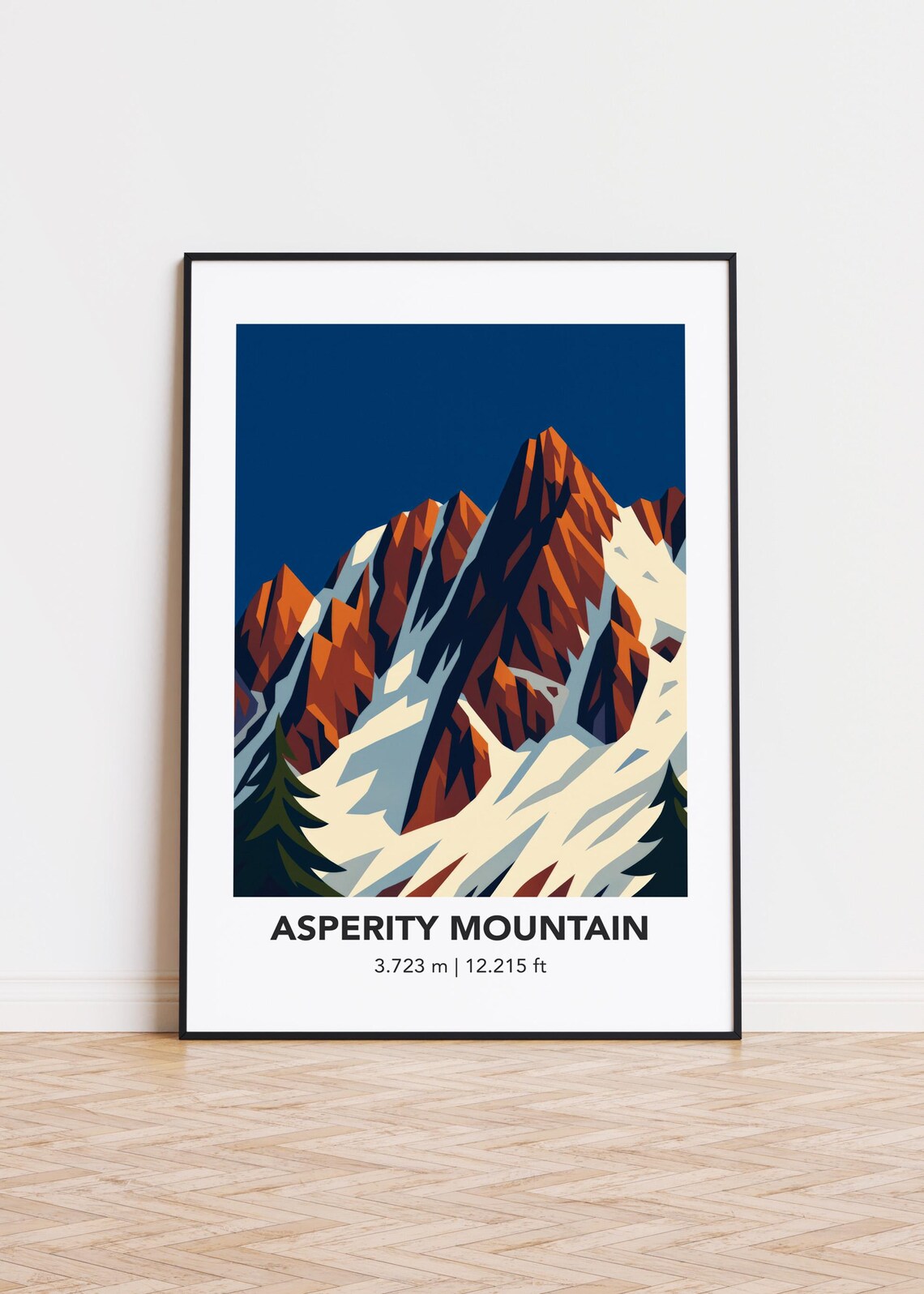 Asperity Mountain, Modern Illustration Art Print