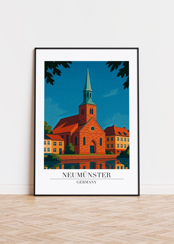 Neumnster Germany Poster Modern City Illustration Art