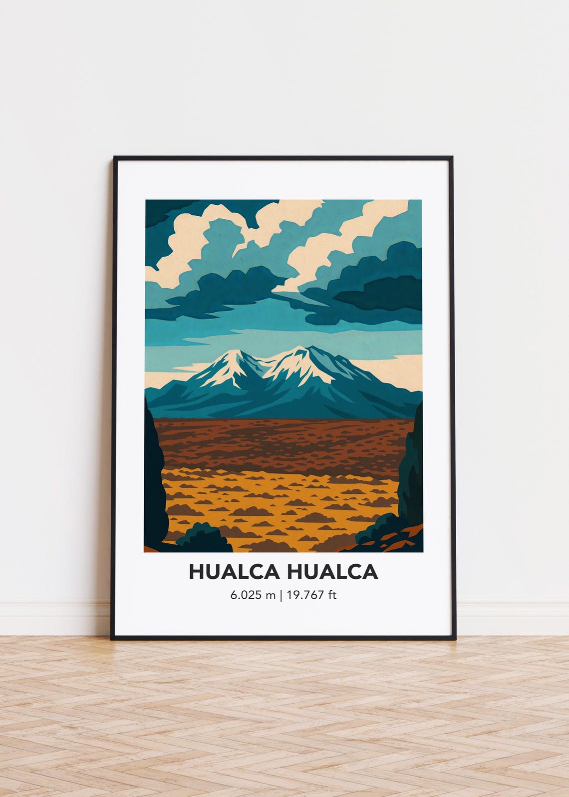 Hualca Mountain Illustration Art Print