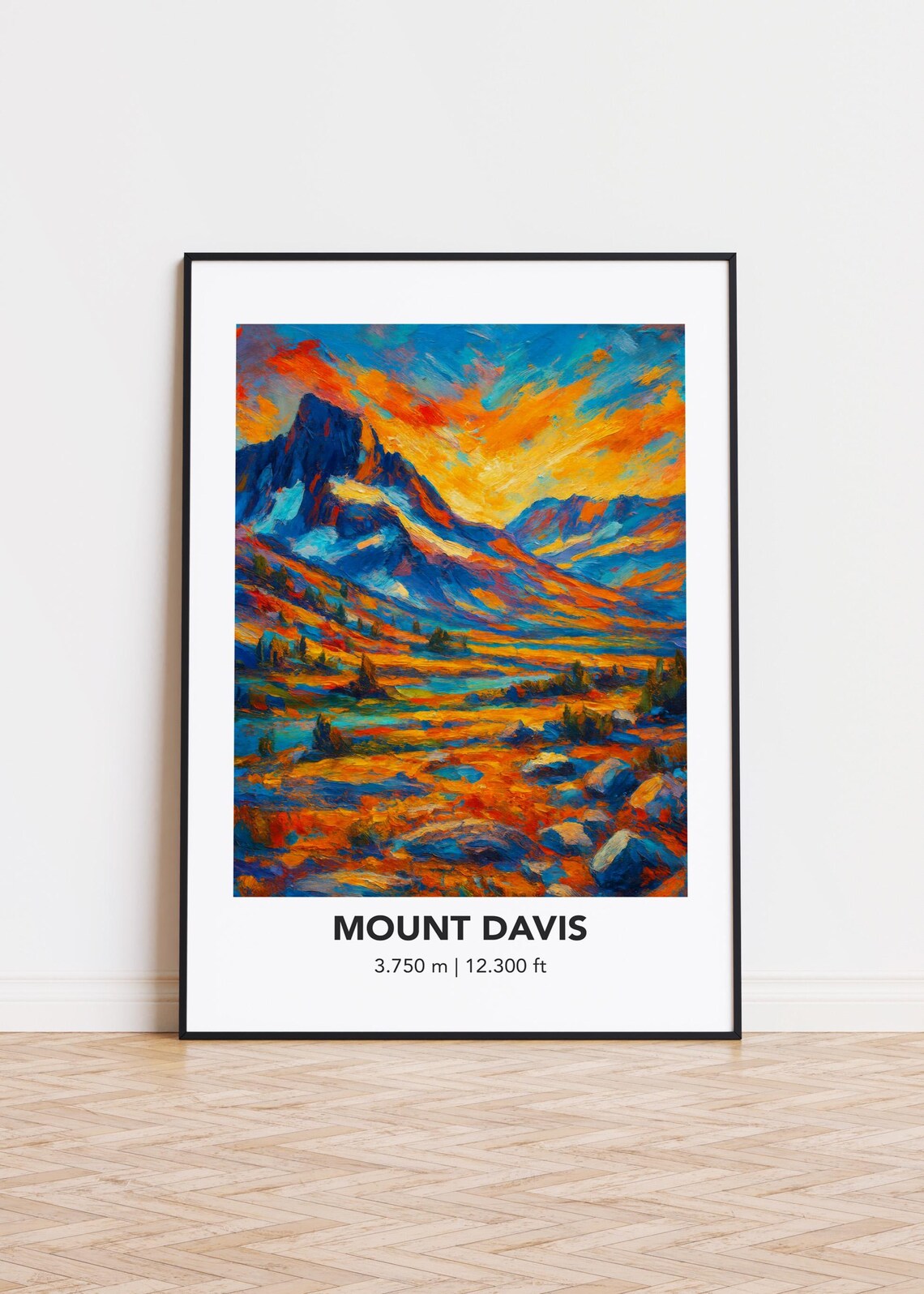 Mount Davis Fiery Orange Valley Oil Painting Mountain Poster Art