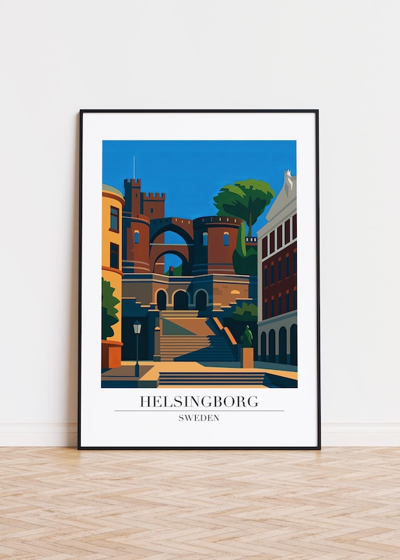 Helsingborg Sweden Poster City Illustration Art Print