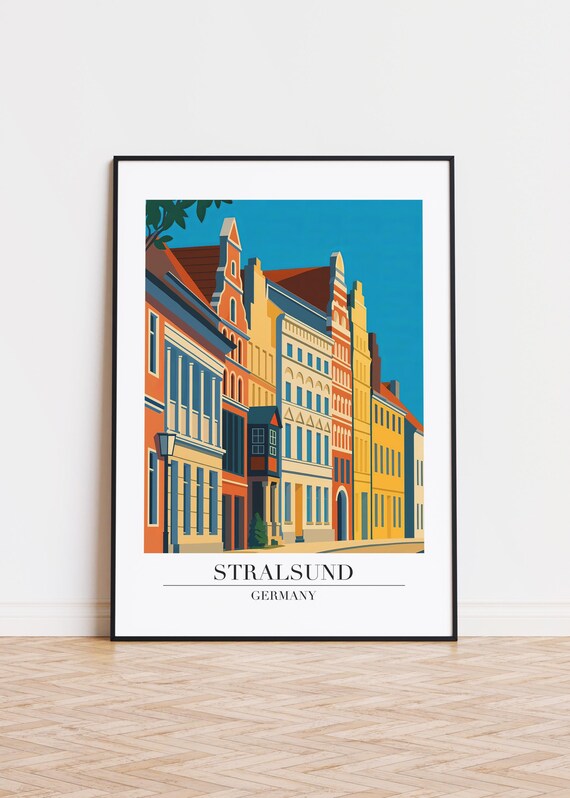 Stralsund Germany Poster City Illustration Art Print