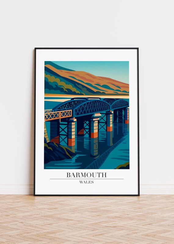 Barmouth Wales Poster Modern Illustration Art Print