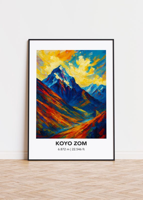 Koyo Zom Poster Mountain Print Modern Oil Painting Style Art