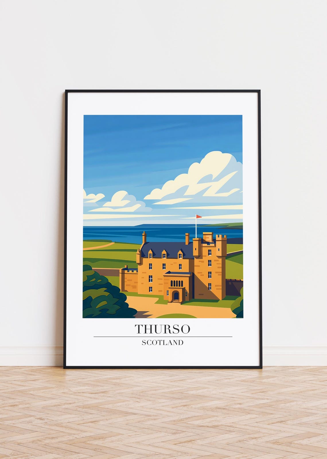 Thurso Scotland Historic Seaside Castle Coast Travel Art Poster
