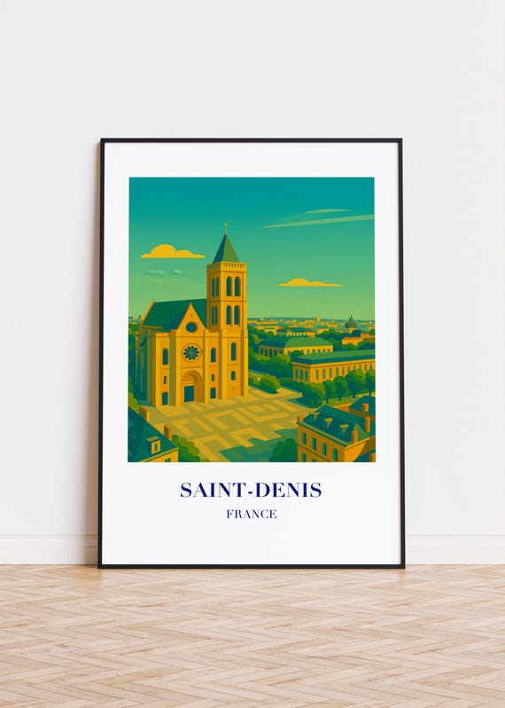 Saint-Denis France Skyline Travel Poster