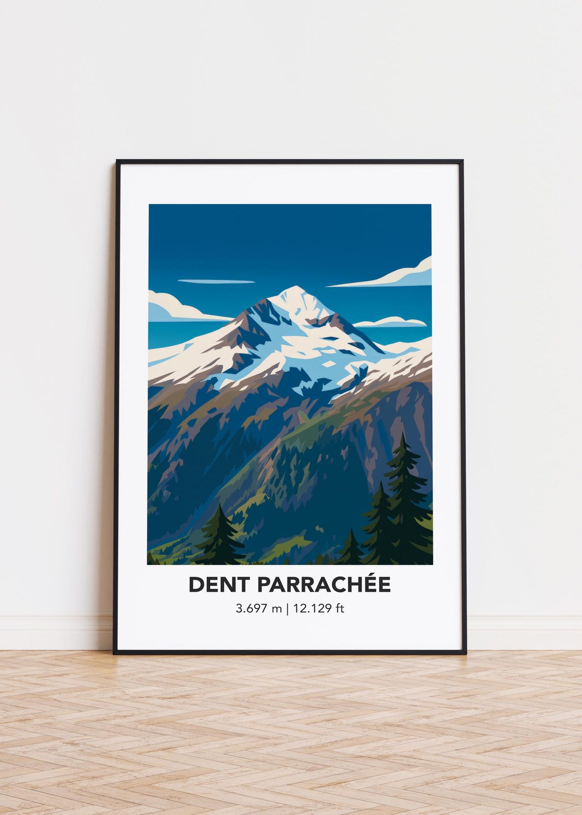 Dent Parrache Mountain Art Print Minimalist Silhouette Poster