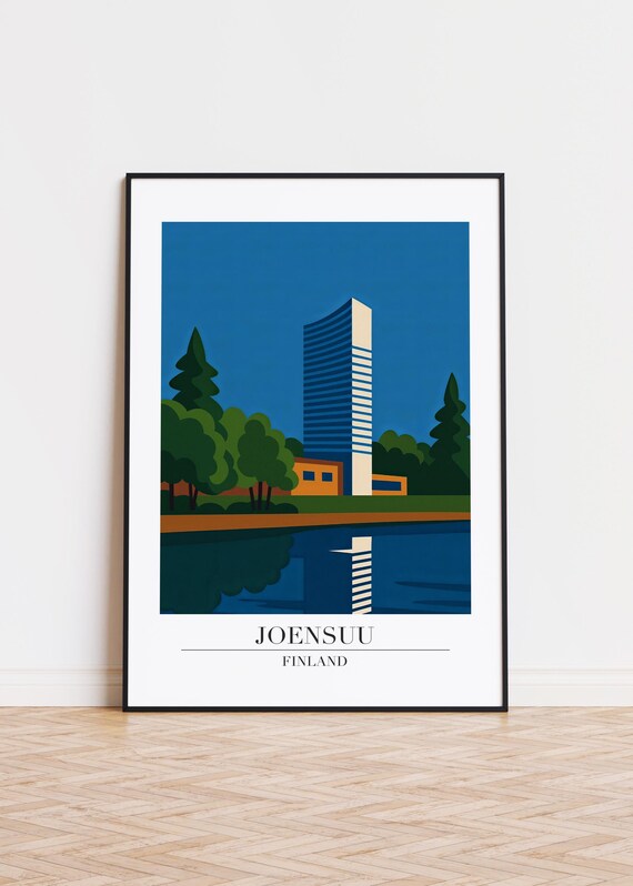 Joensuu Finland Poster Modern City Illustration Art