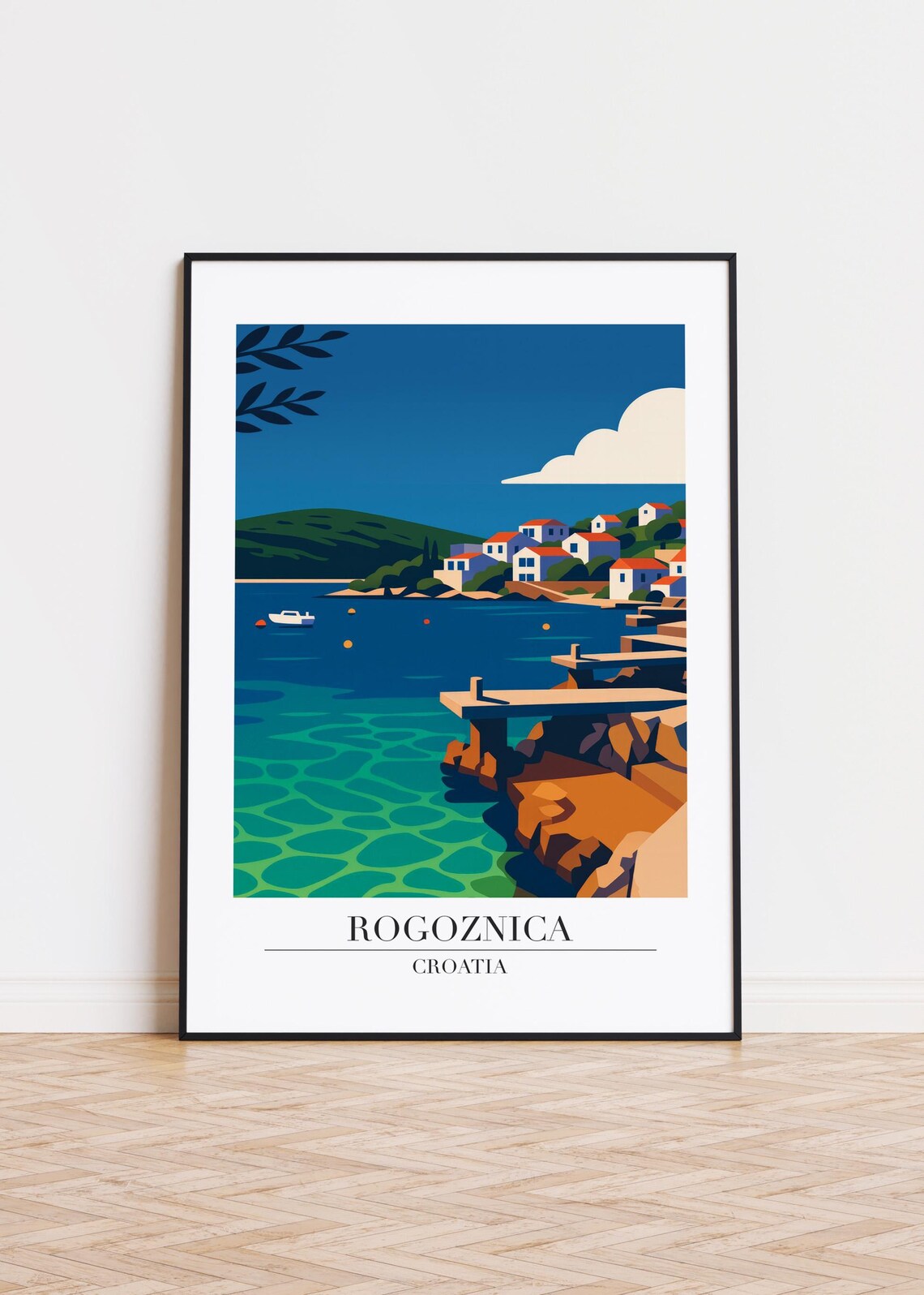 Rogoznica Croatia Modern Travel Poster