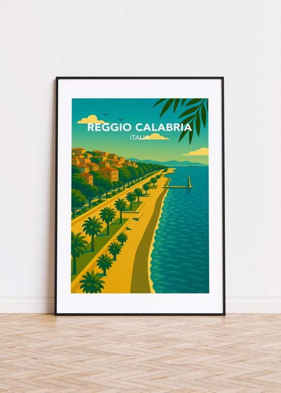 Reggio Calabria Print Italy Cityscape Art Modern Travel Poster
