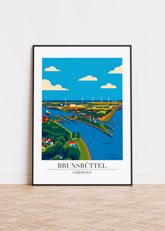 Brunsbttel Germany Poster Modern City Illustration Art