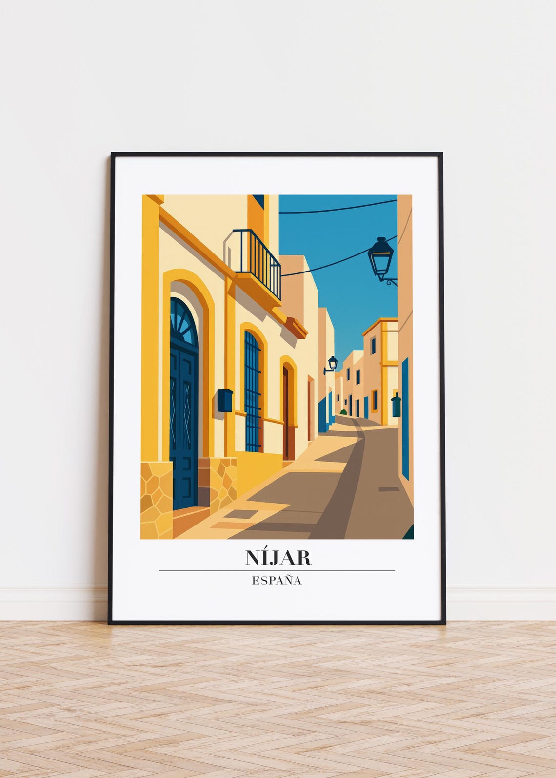 Njar Spain Poster Modern Travel Illustration Skyline Art Print