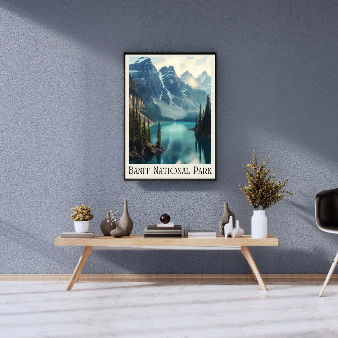 Banff National Park Canada Poster with Turquoise Lake and Peaks - Image 3