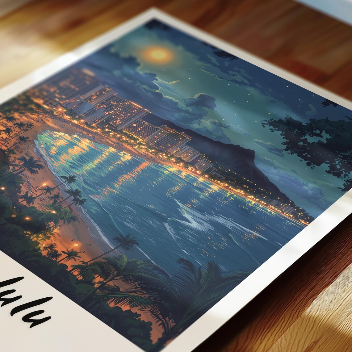 Honolulu Hawaii Travel Poster, Minimalist Poster - Image 2