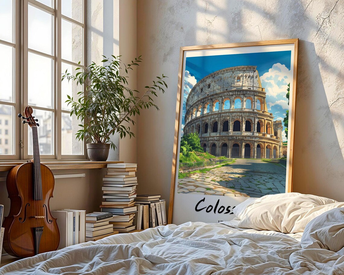 Colosseum Italy Travel Poster, Minimalist Art Print - Image 3