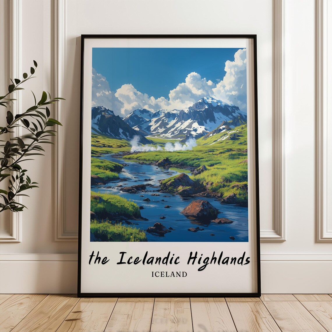 The Icelandic Highlands, Minimalist Iceland Travel Poster