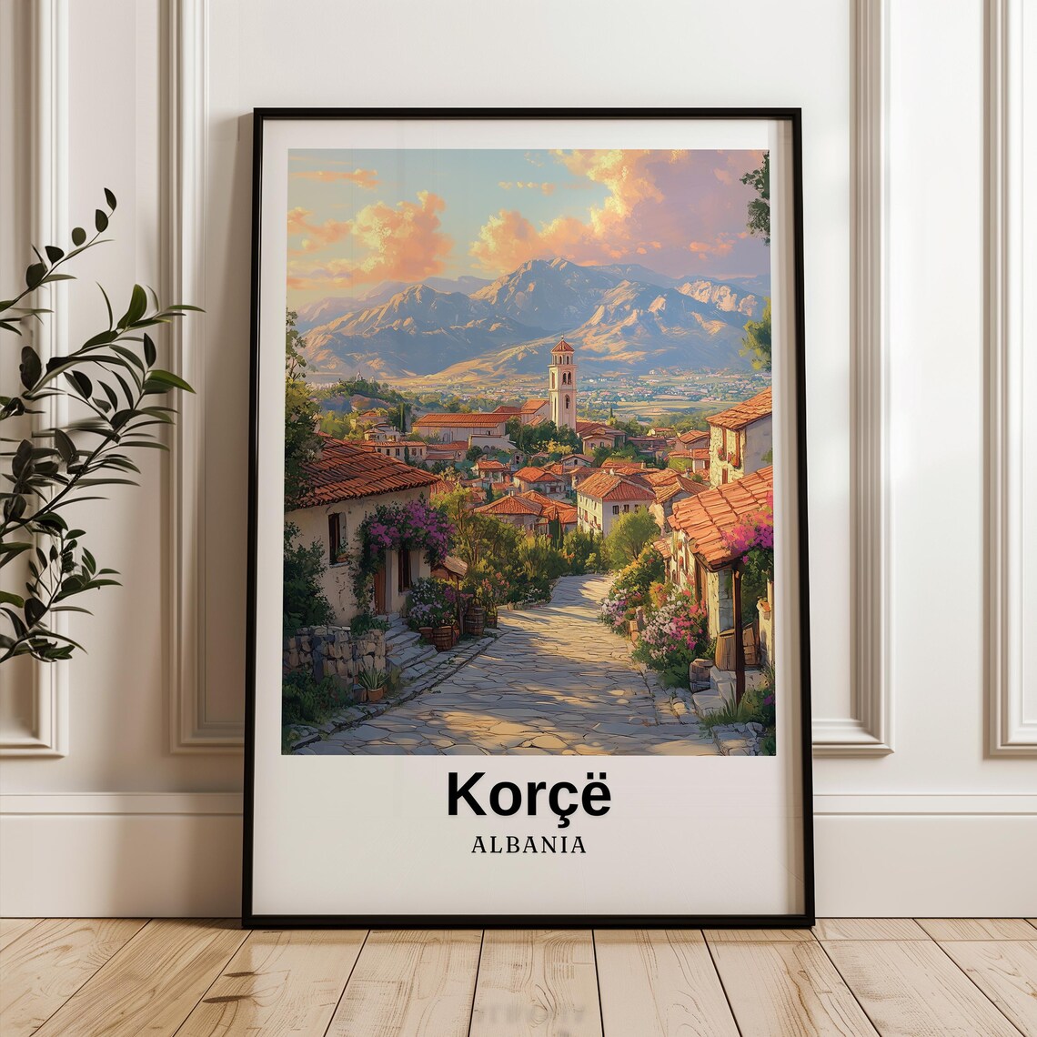 Korce Travel Poster, Albania Wedding Gift