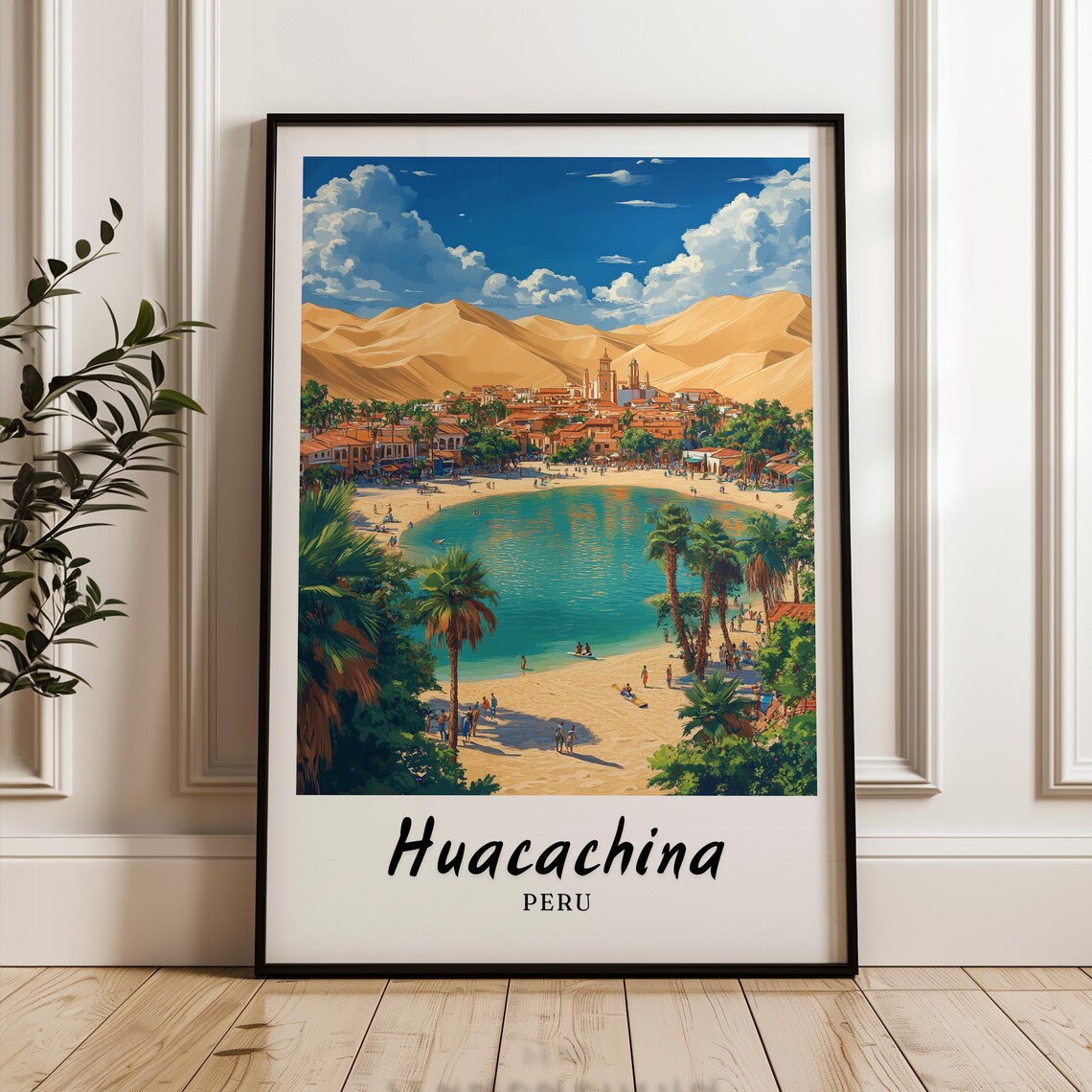 Huacachina Travel Poster, Peru Wedding Gift