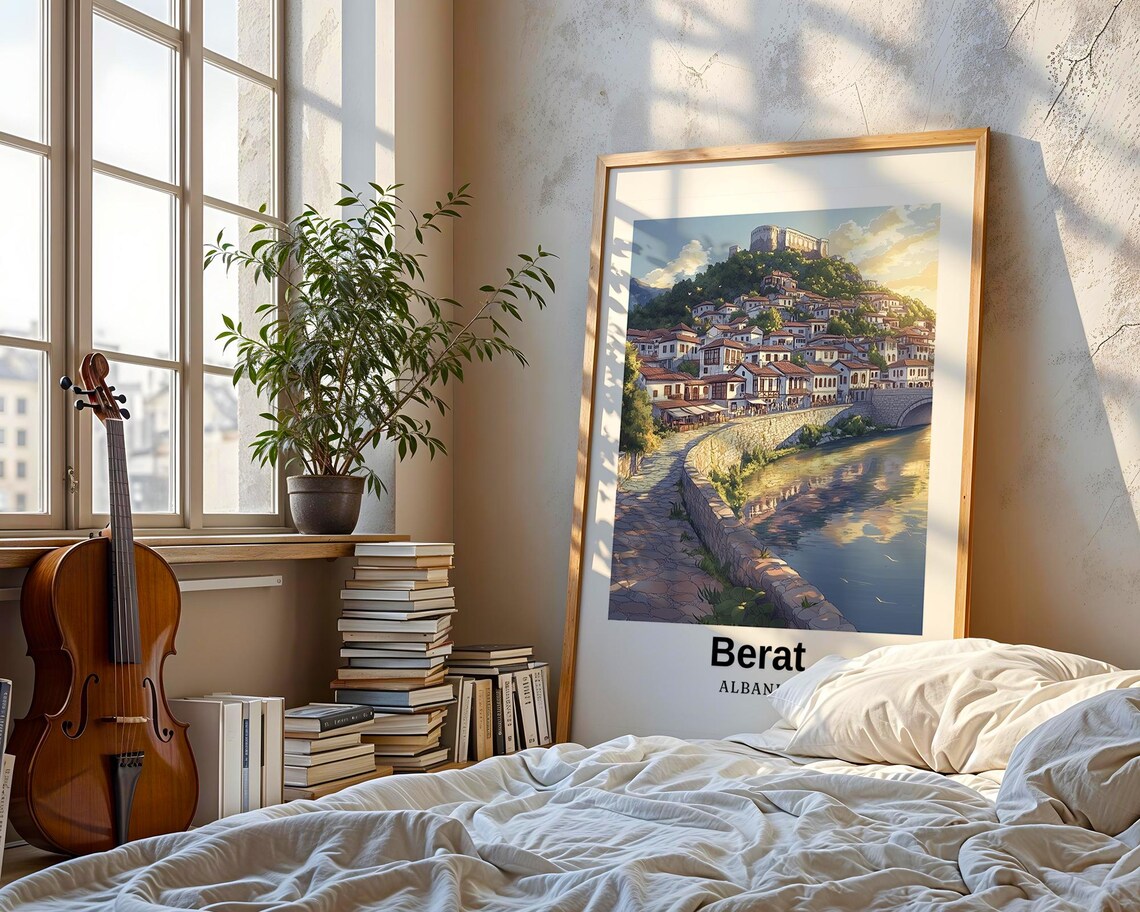 Berat Travel Poster, Albania Wedding Gift - Image 3