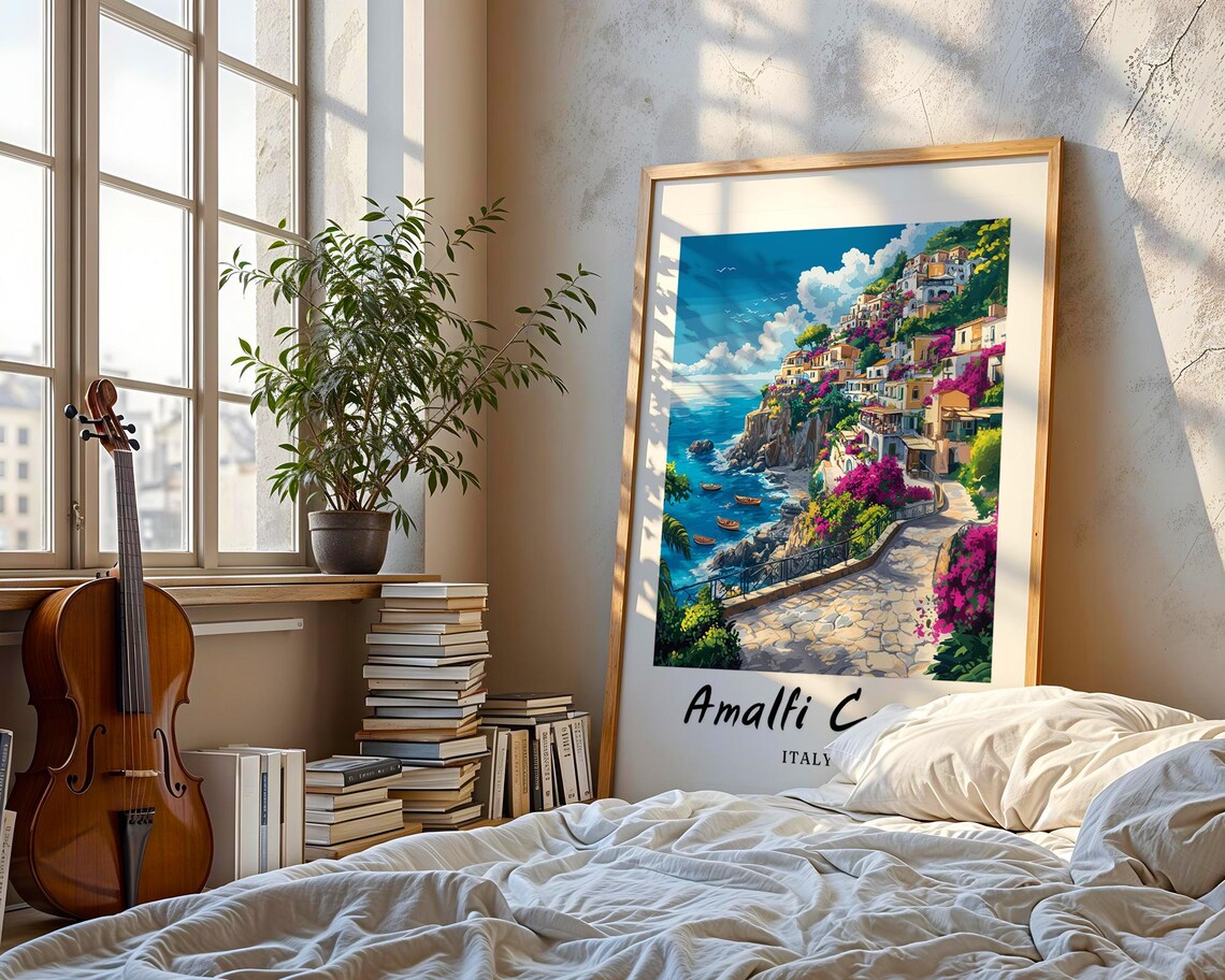 Amalfi Coast Italy Vintage Travel Poster, Bangkok - Image 3